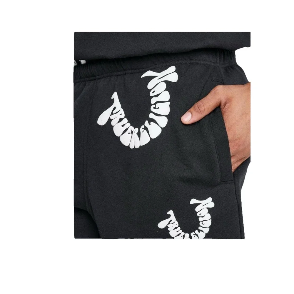True ReligionMen's True Religion Warped Logo Fleece Shorts Mens Size Medium